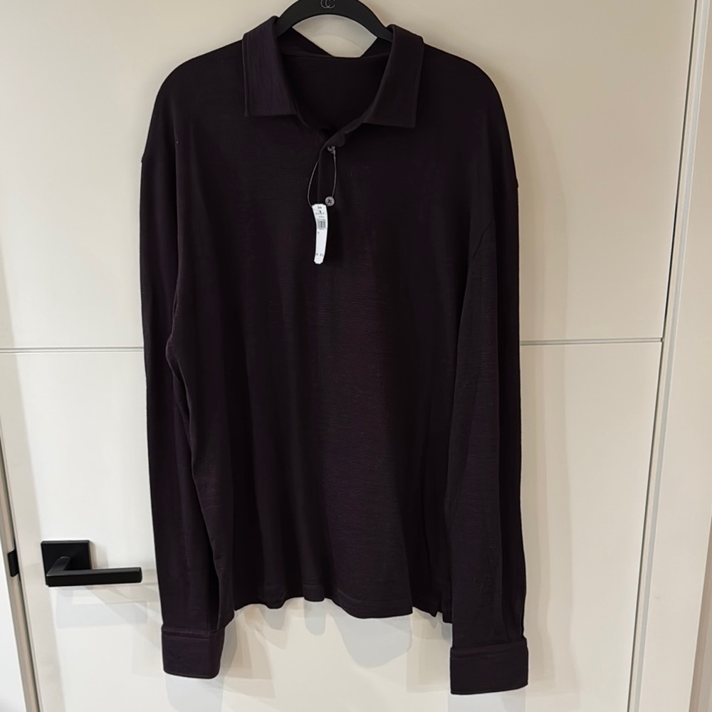 Men's Black/Maroon Long Sleeve Shirt